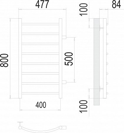 Классик П8 400х800 бп500 Полотенцесушитель  TERMINUS Архангельск - фото 3