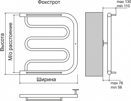 Фокстрот AISI 32х2 500х400 Полотенцесушитель  TERMINUS Архангельск - фото 4