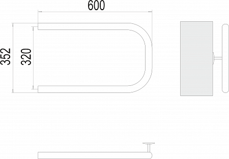 П-обр AISI 32х2 320х600 Полотенцесушитель  TERMINUS Архангельск - фото 3