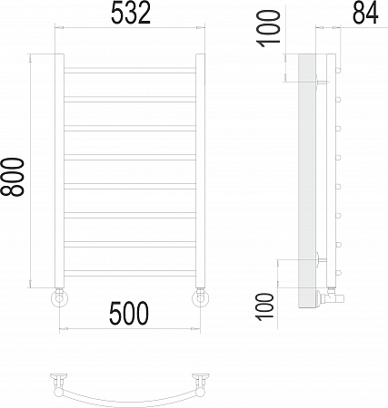 Классик П8 500х800 Полотенцесушитель  TERMINUS Архангельск - фото 3