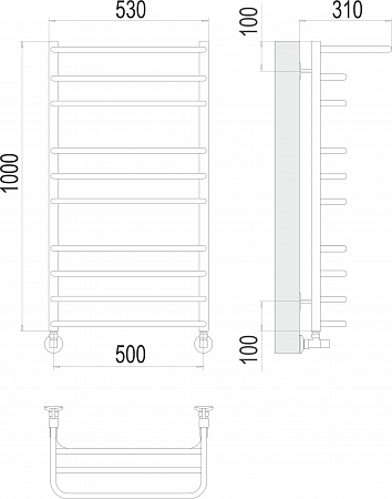 Арктур П10 500х1000 Полотенцесушитель  TERMINUS Архангельск - фото 3