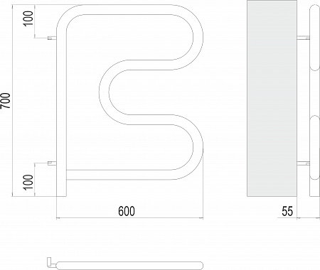 Электро 25 F-обр 600х600 поворотный Полотенцесушитель TERMINUS Архангельск - фото 3