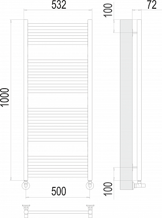 Аврора П20 500х1000 Полотенцесушитель  TERMINUS Архангельск - фото 3