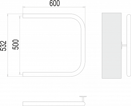 П-обр AISI 32х2 500х600 Полотенцесушитель  TERMINUS Архангельск - фото 3
