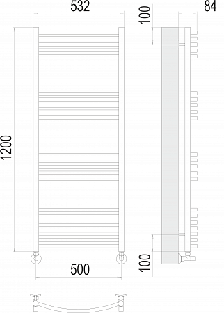 Классик П22 500х1200 Полотенцесушитель  TERMINUS Архангельск - фото 3