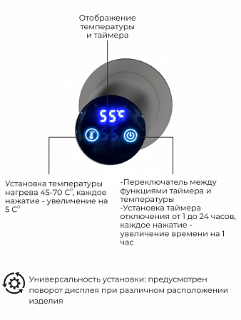 Рондо П2 350х760 электро Полотенцесушитель TERMINUS Оружейная сталь Архангельск - фото 5