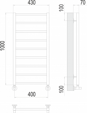 Контур П9 400х1000 Полотенцесушитель  TERMINUS Архангельск - фото 3