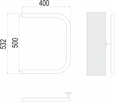 П-обр AISI 32х2 500х400 Полотенцесушитель  TERMINUS Архангельск - фото 3
